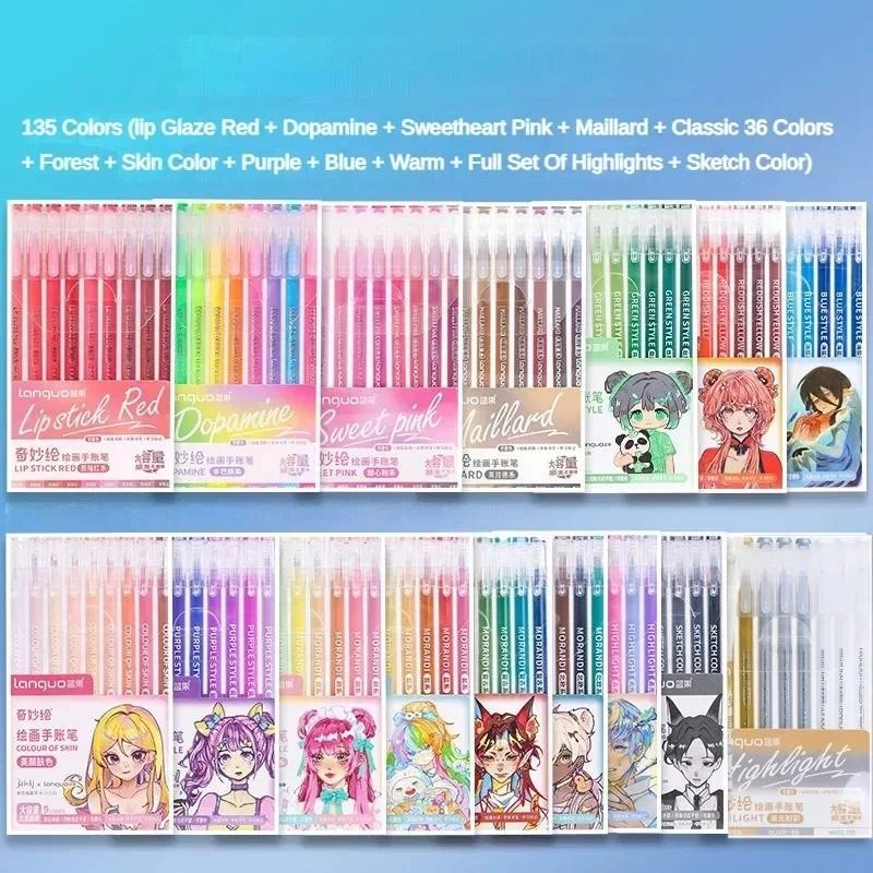 

198/9 Colors Morandi Gel Pen Handbook Pen 0.5mm Students Writing Pen Painting Drawing Art Markers Stationery School Supplies