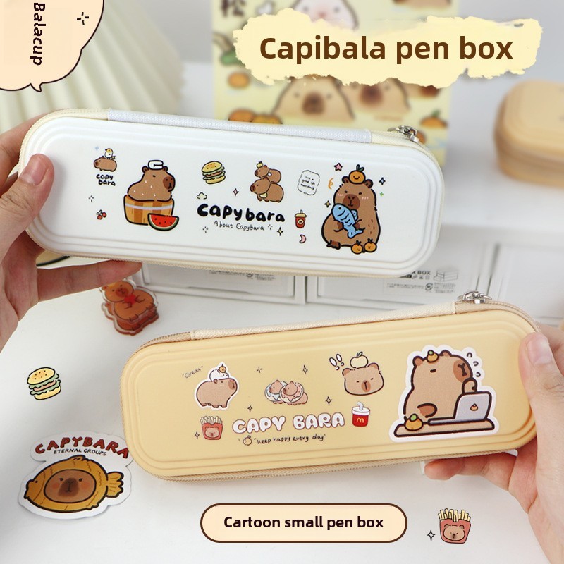 

2025 New Capybara Pencil Box Simple Student Pencil Bag New Stationery School Supplies Gift Zipper Large Makeup Bag