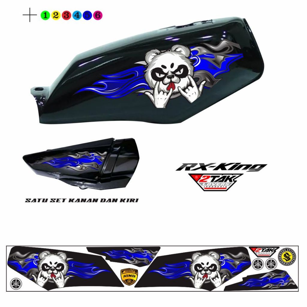 STIKER MOPTIF PANDA RX KING VARIASI / STRIPING RX KING VARIASI SIMPLE