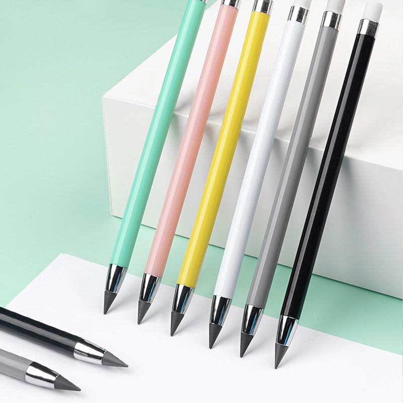 

6 Colors Eternal Pencil and Refill for Writing Drawing Sketch Pen No Sharpen Magic Pencil School Stationery Supplies