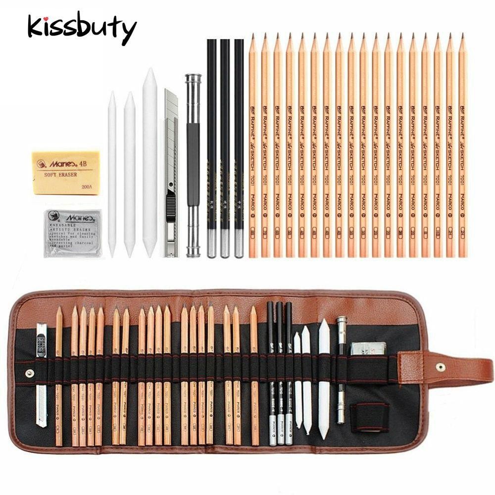 

29Pcs Sketch Pencil Set Professional Drawing Pencils Bags Portable Outdoor Travel Ketching Painter School Students Art Supplies