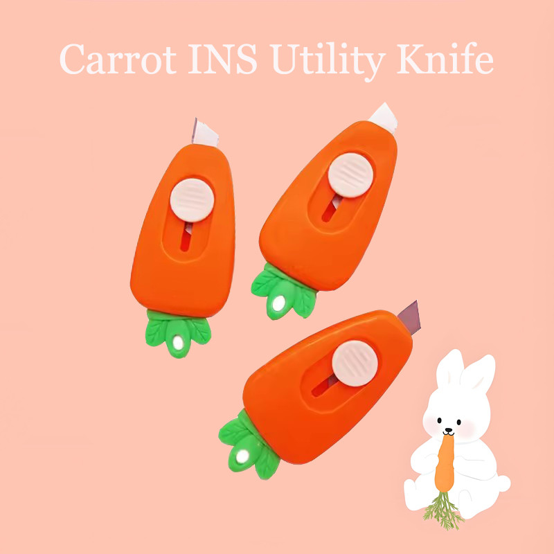 

1Pcs Mini Pocket Carrot Utility Knife Box Cutter Knife Paper Cutter Art Utility Knife Paper Cutter Craft Wrapping Stationery