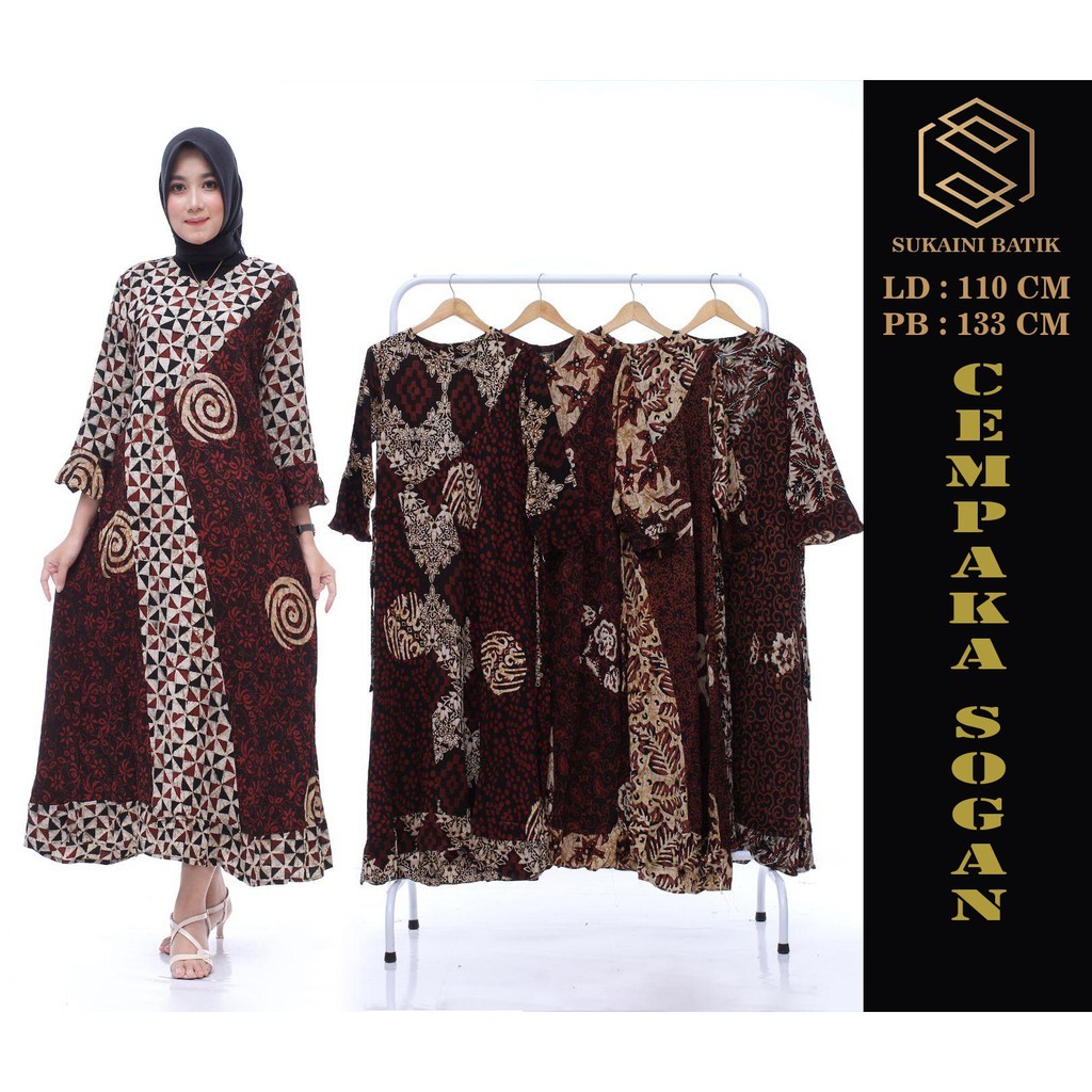 NANTARSHOP SUKAINI BATIK CAP CEMPAKA SOGAN gamis busui