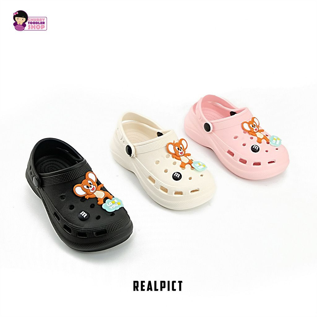 VEROSAE_SHOPlittlekiddoss Sandal Clog Tom Jerry Sendal Wedges Anak Remaja Dewasa Import Sendal Fuji 