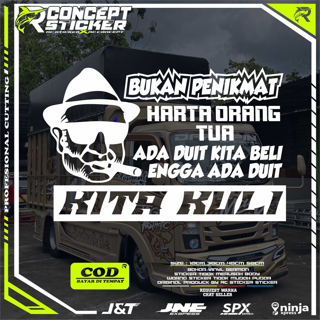 stiker viral kata-kata BUKAN PENIKMAT HARTA ORANG TUA motivasi mobil stiker cutting sticker cod coco
