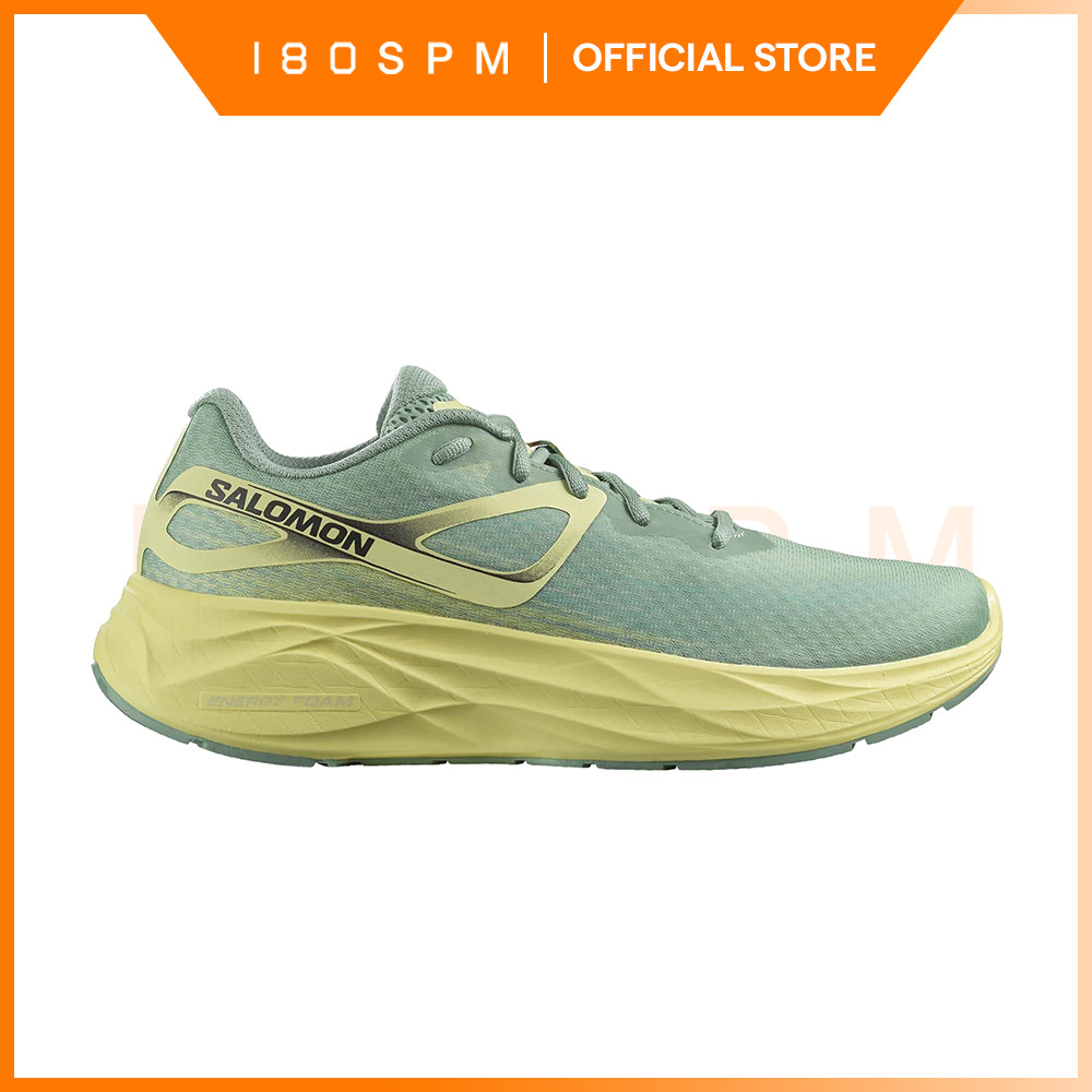 SALOMON - Men's Aero Glide, Granite Green / Yellow Iris / White | Sepatu Lari Pria