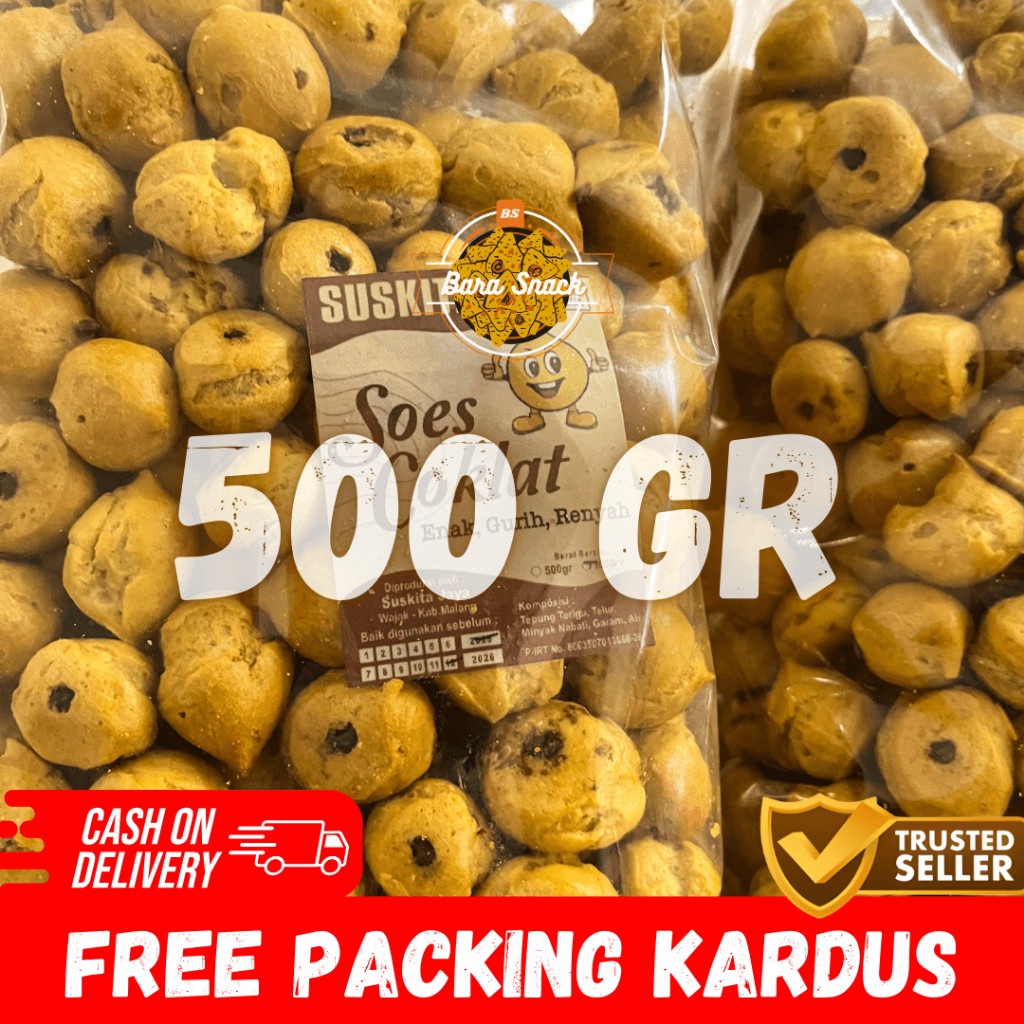 

[ 500gr ] Soes Coklat Super Murah / Sus Kering Coklat Cap Suskita / Camilan Snack Kiloan -K