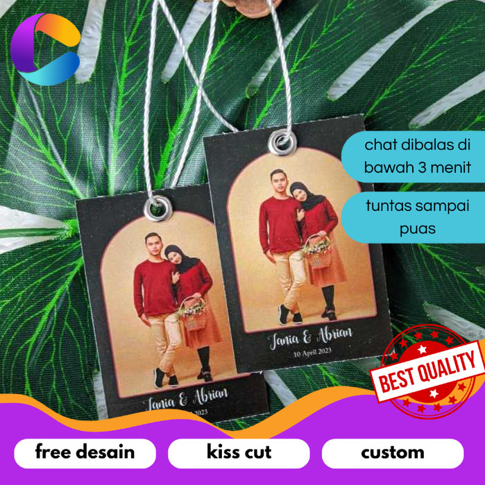 

Cetak INC Print Hangtag Wedding Souvenir Hang Tag Label Custom Pernikahan Ucapan Nikah Free Desain