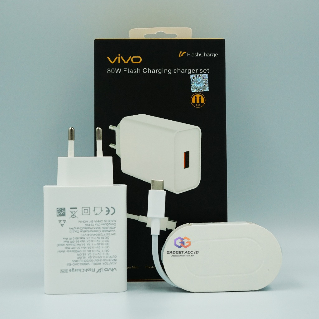 Charger Vivo 80 Watt Type C Flash Charger Original 100%