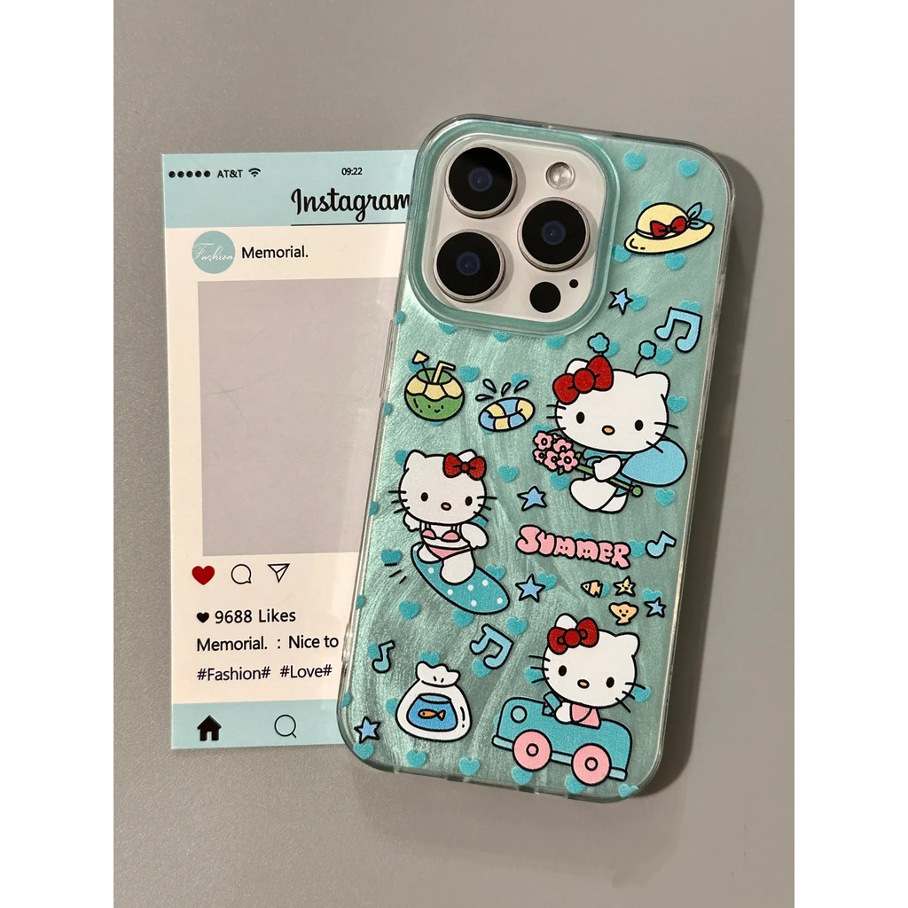 Trendi Case OPPO KT Cat hellokitt lucu Casing ponsel cocok untuk OPPO A1 A15 A16 A16K A17 A1K A36 A3
