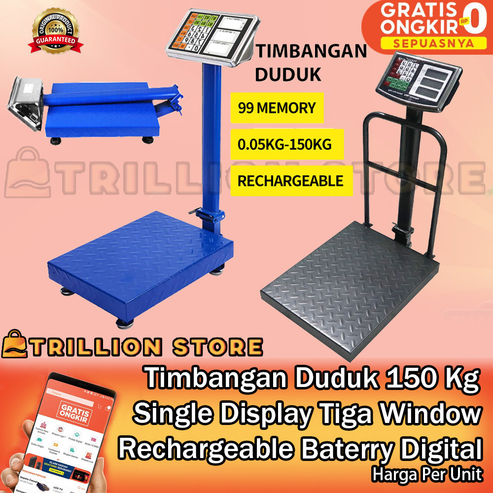 Timbangan Duduk 150 Kg Maksimal Mengukur Berat Kapasitas Body Scale Kilogram Buah-Buahan Digital Bar