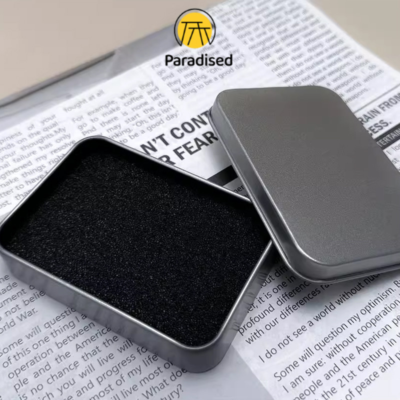 Paradised Kotak Box Kaleng Univaesal USB Tanpa Jendela / Anting Kotak Besi Kecil Tutup Datar Kotak P