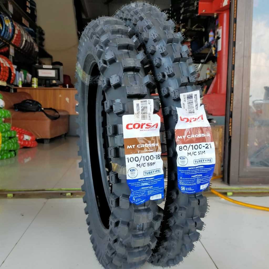 Paket / Satuan Ban Motocross 80/100-21 100/100-18 Corsa MT Cross R dan Cross X Tubetype