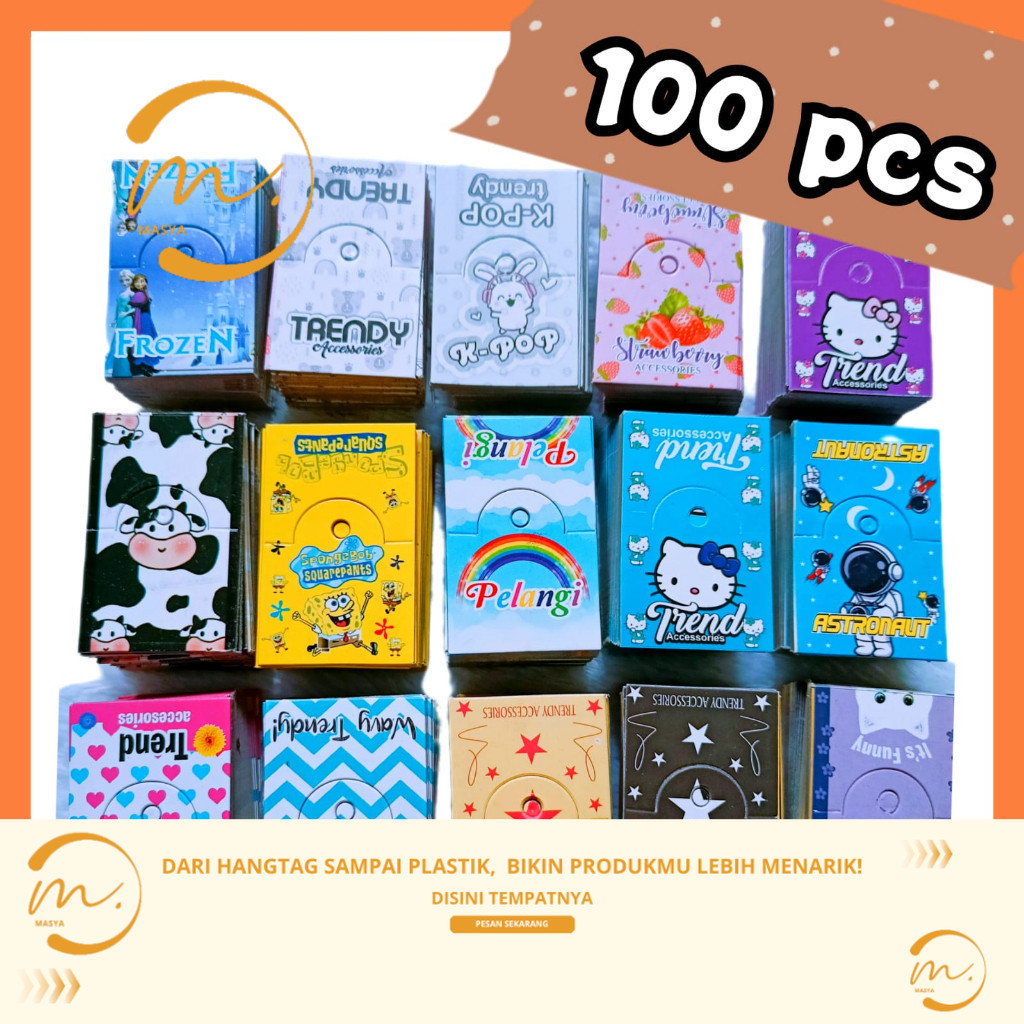 

PILIH MOTIF HANG TAG ACCESORIES 100 lembar/ kertas gantungan produk/ kertas gantung lipat bisa pilih motif | MASYA