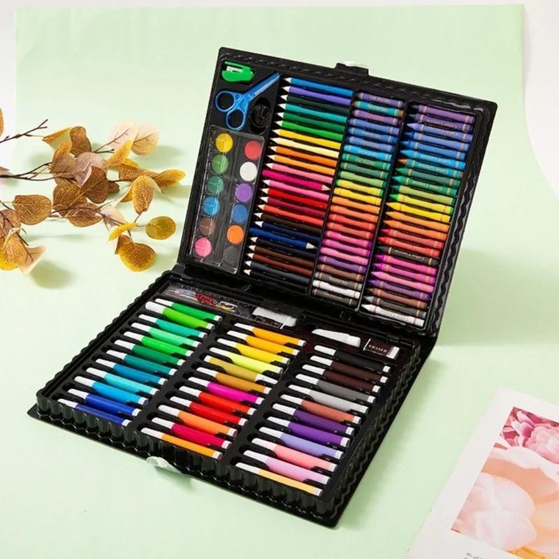 

Children's 150 Piece Paintbrush Set DIY Painting Graffiti Art Crayon Watercolor Pen Gift Box Stationery