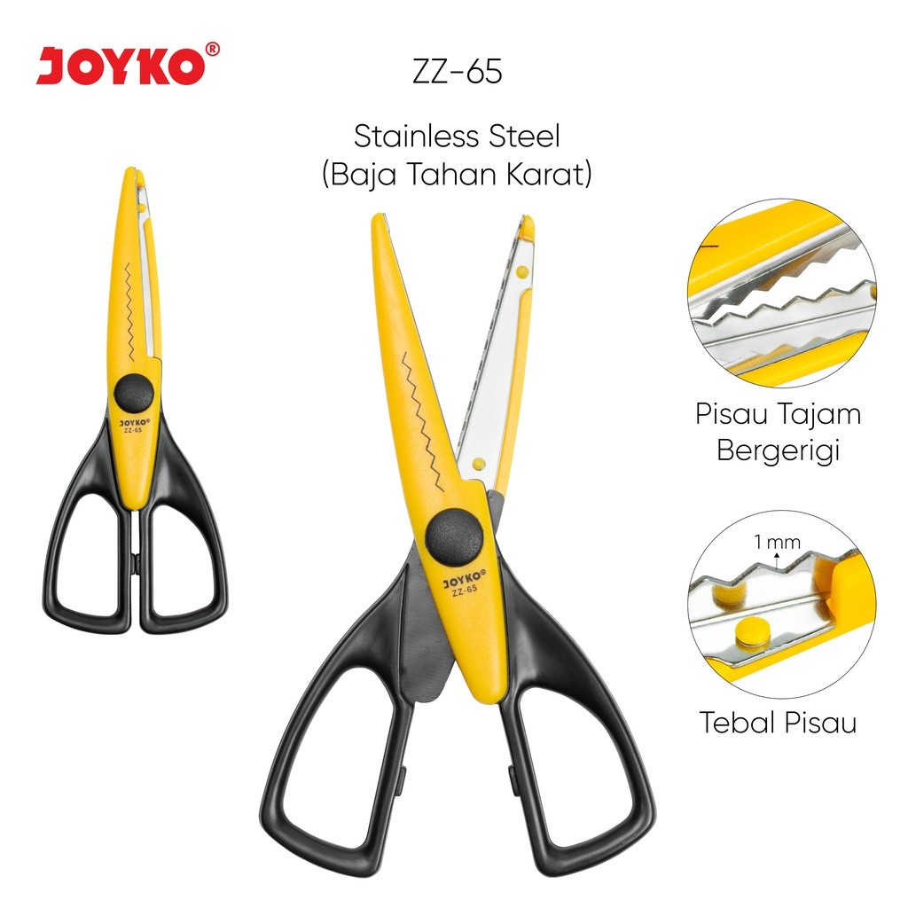 

Gunting Scissors Joyko ZZ-65 - Joyko Gunting Bergerigi / Gunting Zig Zag ZZ-65