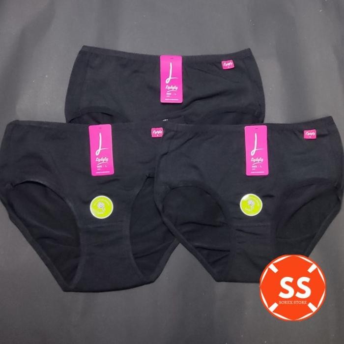 [6Pcs] CD WANITA KHUSUS HITAM LYDYLY LD 011 ORIGINAL | BAHAN KATUN - 6pcs, M