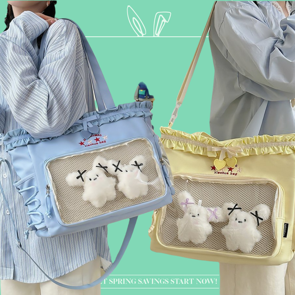 Tas Transparan Siswa Berkapasitas Besar  Tas Tangan Gadis Jepang  Tas Bahu / Tas Selempang Bahu  Tas
