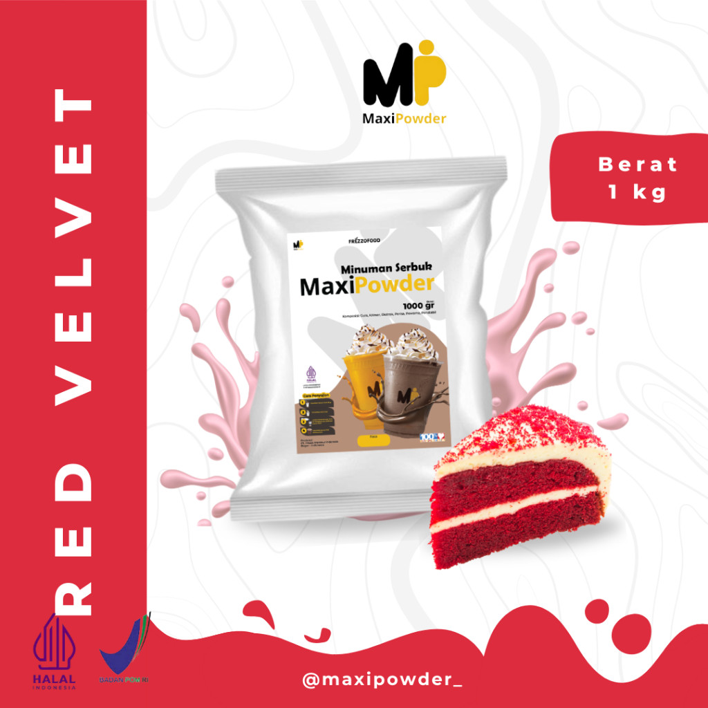 

Bubuk Minuman Rasa Red Velvet 1kg / Minuman Kekinian Red Velvet Termurah / MaxiPowder