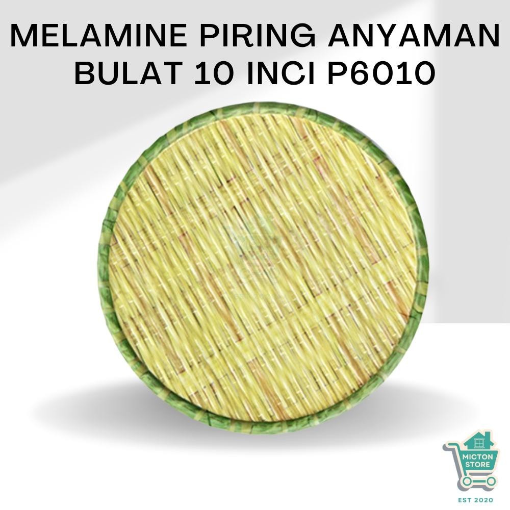 BEZTON Premium Melamine Piring Anyaman Bulat 10 Inch P6010 Piring Anyaman Melamine Piring Motif Anya