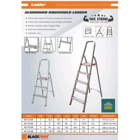 BLACKFOOT tangga lipat multifungsi rumah aluminium 4 step tangga