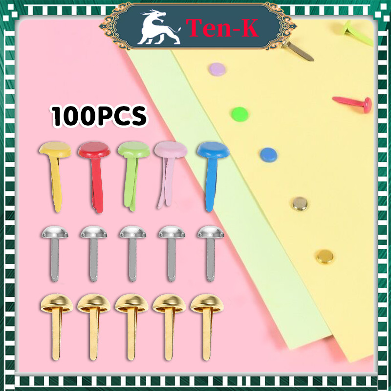 100Pcs File Fastener / Paper Fastener / Paku Belah Pengikat Kertas