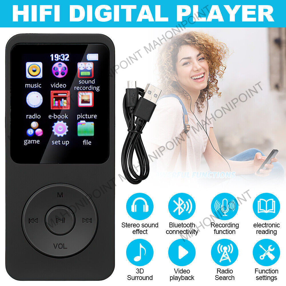 MP4 Mini Player Bluetooth MP3 Player Bluetooth Free 32GB Card Pemutar Musik Portabel layar USB/Type 