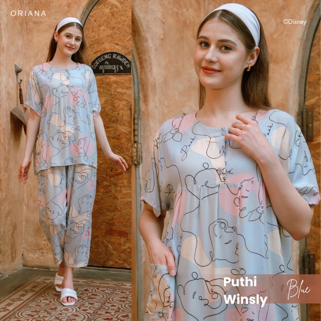 ORIGINAL 100% Oriana Sleepwear Piyama Lengan Pendek Puthi Collection Allsize I Baju Tidur Pajamas On
