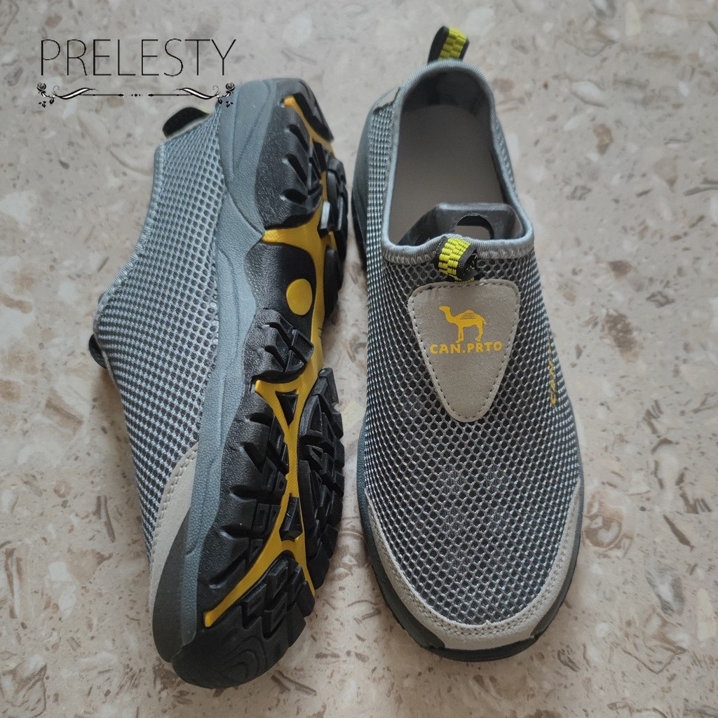 TERBARU COD 4 Warna Sepatu Hiking Tanpa Tali Pria Casual Sepatu Slip On Gunung Outdoor Trekking