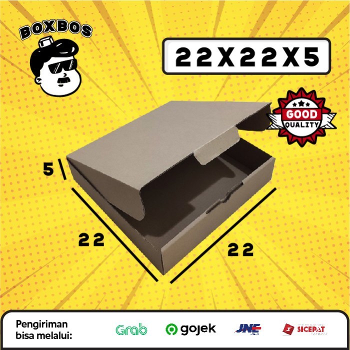 

22x22x5 CM Pizza KARDUS Corrugated Packaging Box packing Diecut