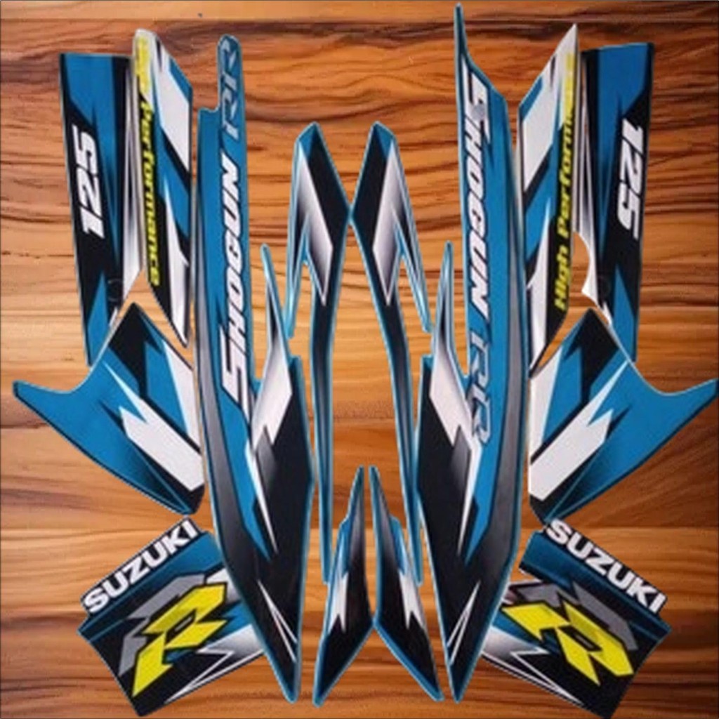 striping suzuki shogun rr 125 2008 hitam biru body standar berkualitas terbaik