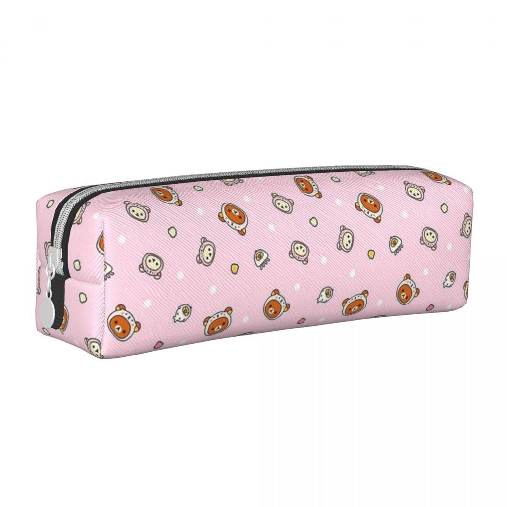 

Kawaii Pink Rilakkuma Pattern Pencil Cases New Pen Holder Bag Girls Boys Big Capacity School Supplies Zipper Pencil Pouch