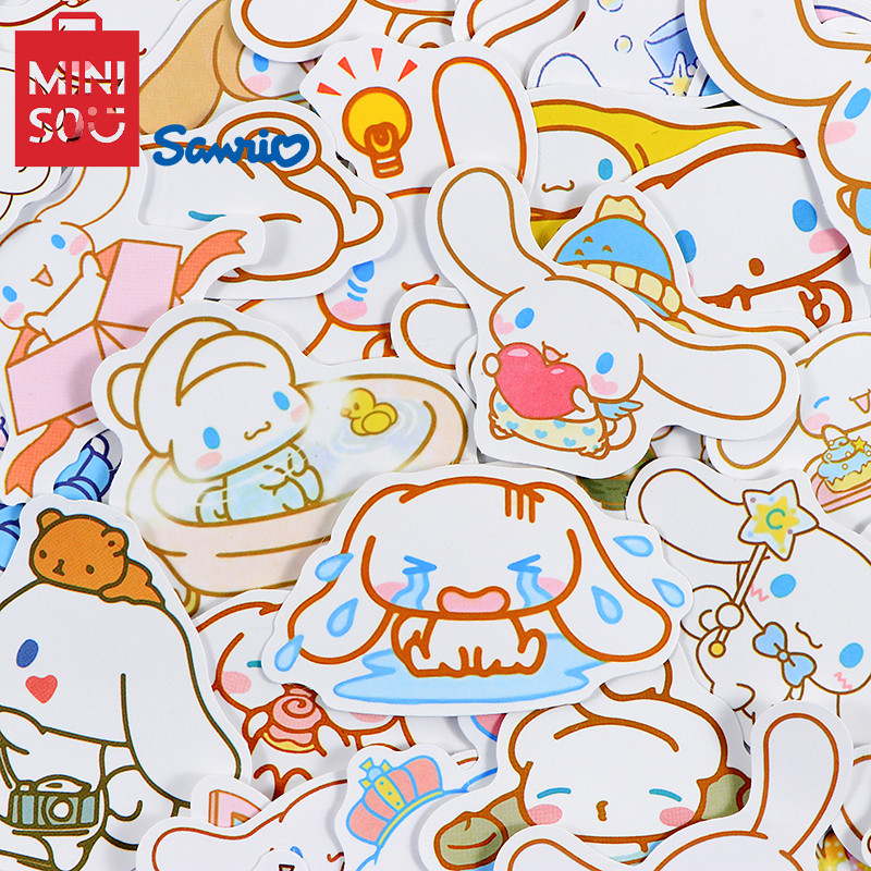 

MINISO Cinnamon 100PC Kids Bulk Deco Stickers Kawaii Kuromi Child Stationery Stickers Cartoon Pochacco Cute Diary Sticker Toys