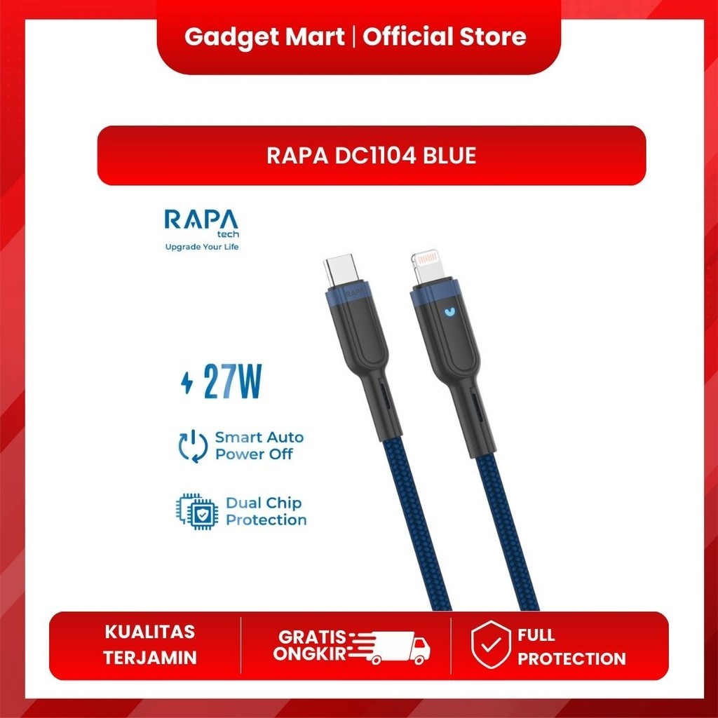 RAPAtech Kabel Data iPhone USB C to Lightning Auto Power Off DC1104