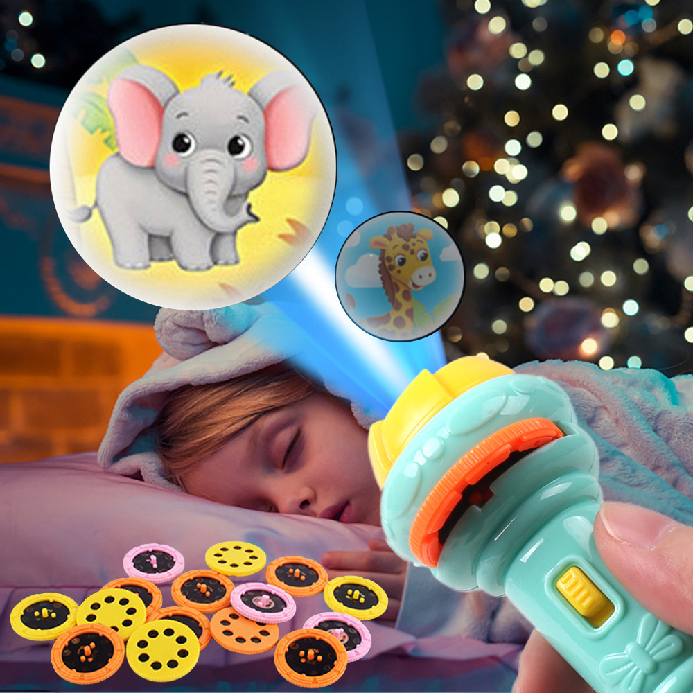 Cute Cartoon Creativity Toy Torch Lamp Flashlight Projector Toy Flashlight Projector Torch Lamp Toy 
