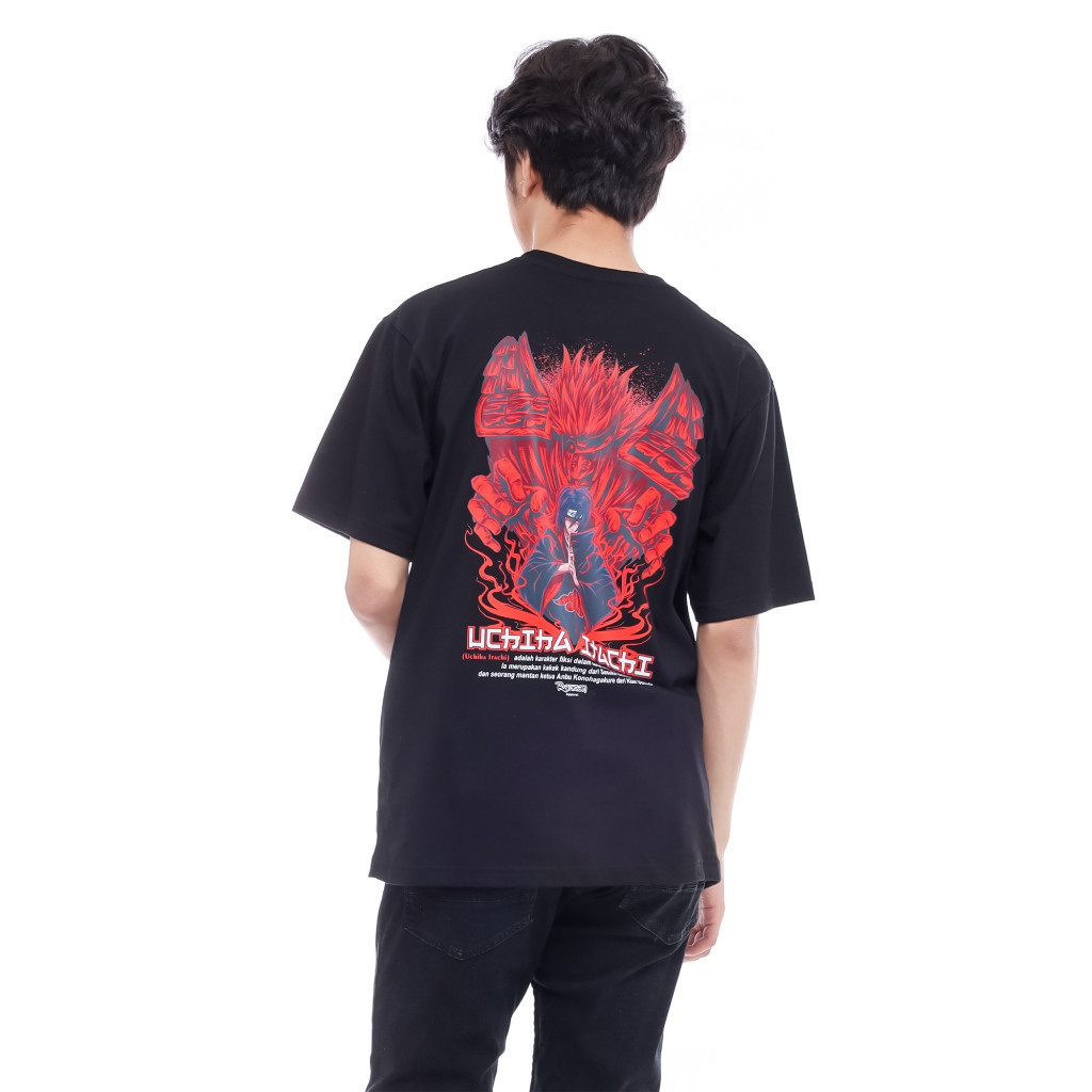 【Trend】 Razzan T-shirt Kaos Itachi Uchiha Perfect Susanoo Special Anime Naruto Cotton High Quality F