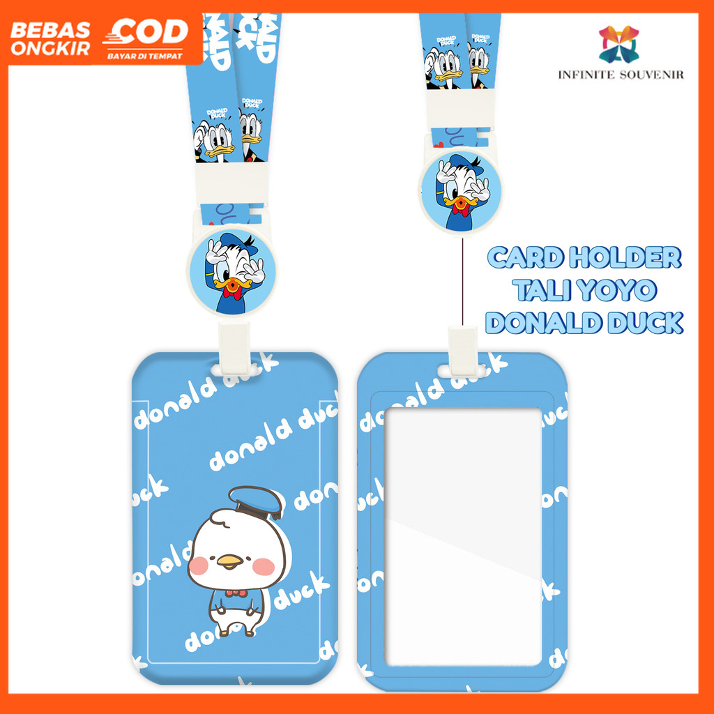 

(N017) ID Card Holder Tali Yoyo Donald Duck / Nametag Yoyo Donald / Daisy / Card Holder Yoyo / Disney / Card Holder Tali Bisa Ditarik