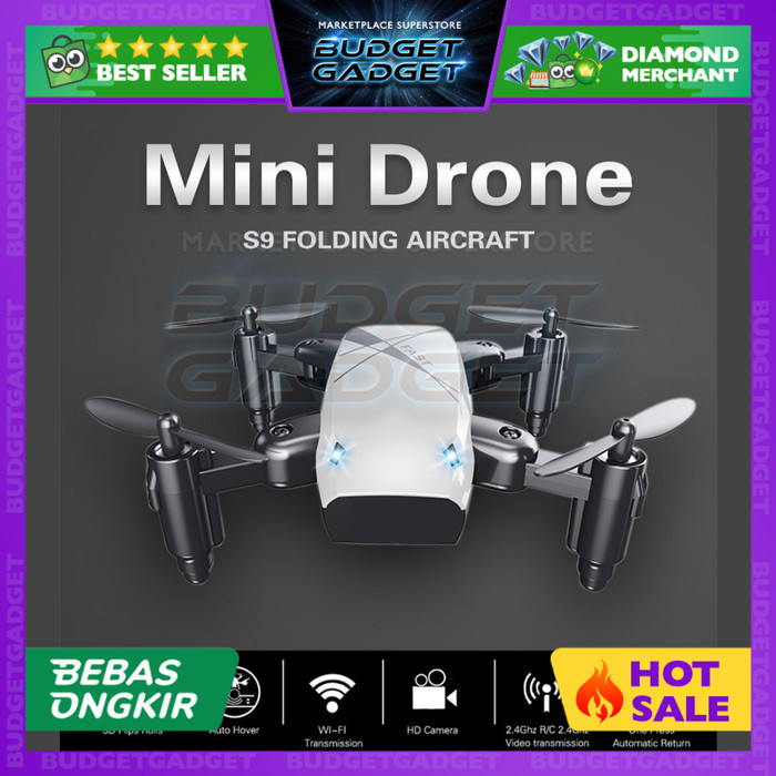 "Walhimura" - TERMURAH Quadcopter Drone Mini Pocket Foldable Tanpa Kamera - S9