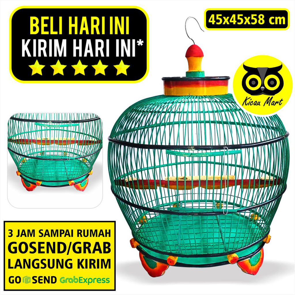 KICAU MART KHUSUS 3 JAM SAMPAI INSTAN GRAB GOJEK Sangkar Kandang Burung Perkutut Bambu Rotan Full Wa