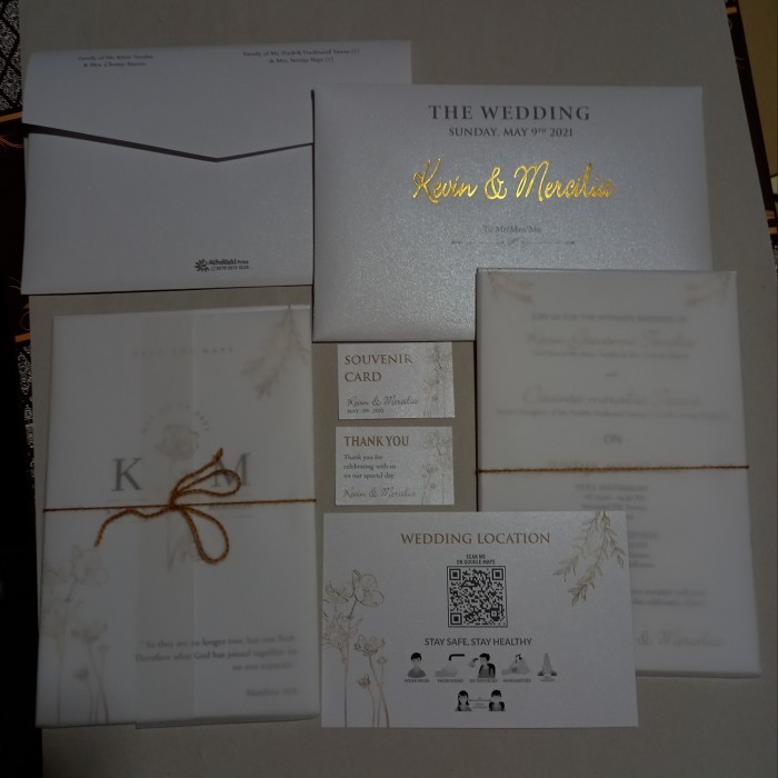 Cetak Undangan single hardcover + amplop + kalkir