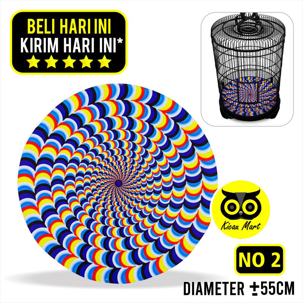 KICAU MART Karpet Sangkar Kandang Burung Murai No 2 Motif Pelangi 3d 3 Dimensi Tebal Lentur Anti Sob