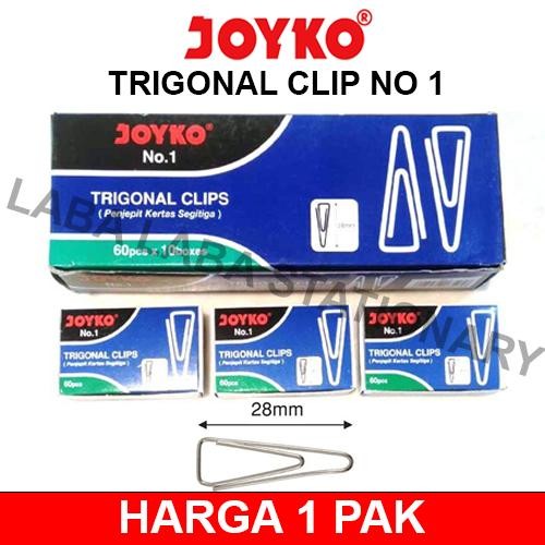 

KLIP TRIGONAL JOYKO NO 1 PAPER KERTAS TRIGONAL CLIP KECIL WARNA CHROME KROM SILVER ALT KENKO DELI 1 PAK ISI 10 KOTAK KECIL [PAK]
