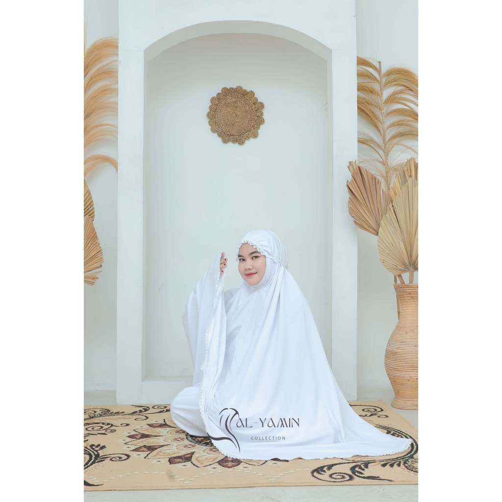 Mukena Dewasa Jumbo Putih Renda Bahan Katun Micro Premium Adem