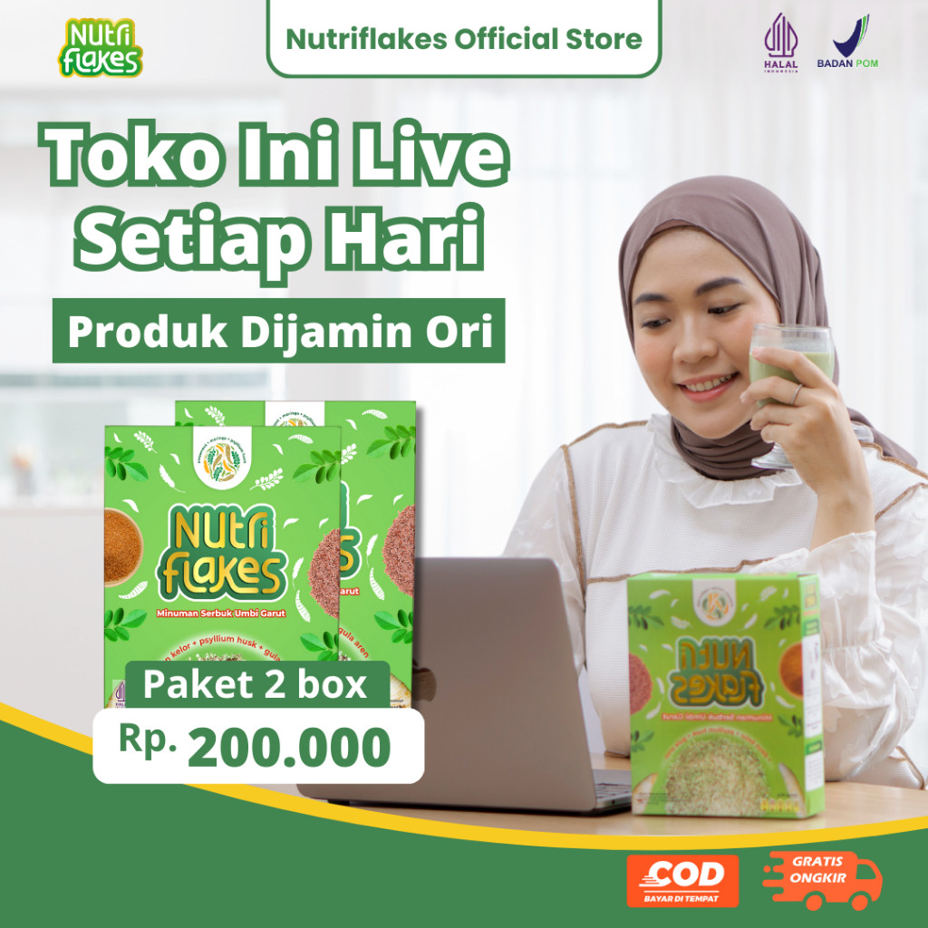 

Nutriflakes Sereal Umbi Garut Asam Lambung - Ampuh Mengatasi Asam Lambung Dan Gerd 2 Box