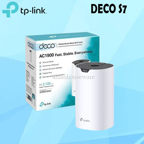 TP-Link Deco S7 AC1900 Wi-Fi Mesh Repeater Putih 2.4GHz/5GHz 1900Mbps