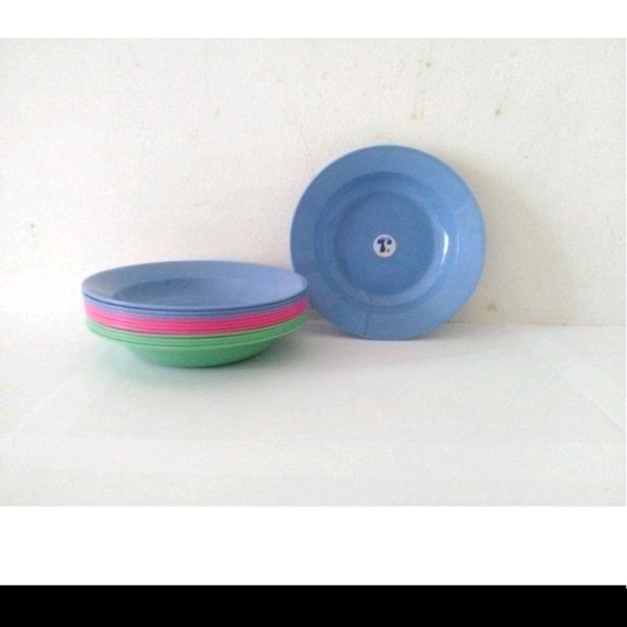 (1LUSIN ) Piring KECIL bulat 6 inch plastik - Piring tatakan gelas - Piring OLIVIA 5106 Tantos Murah