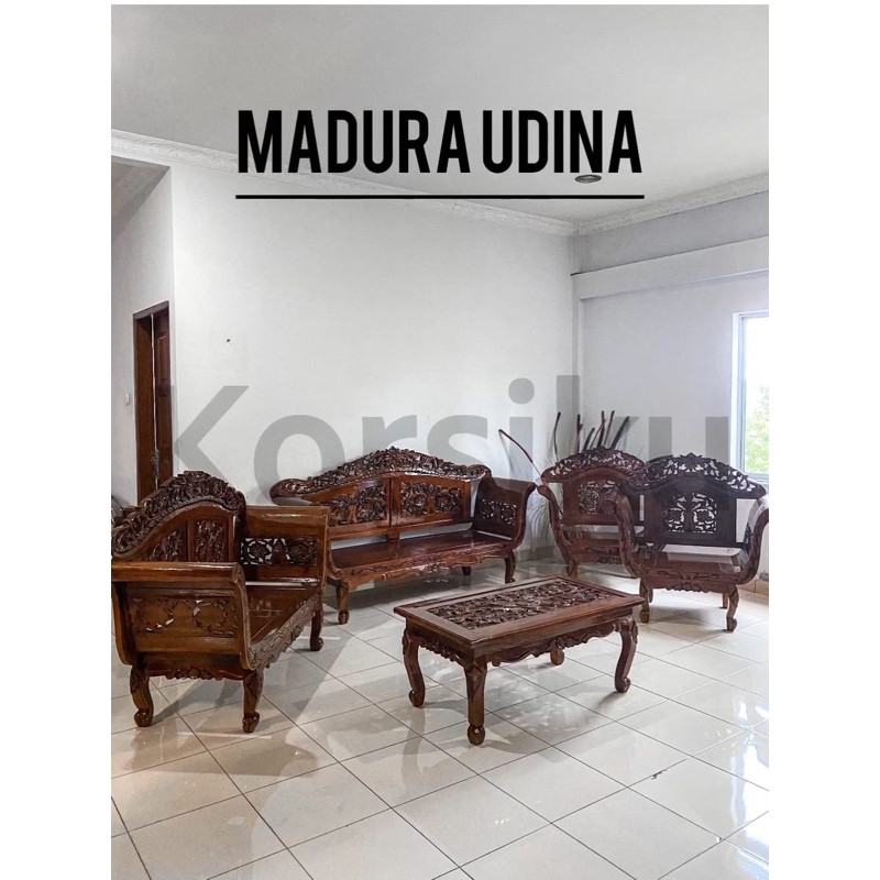 PROMO TERMURAH KURSI TAMU MADURA UDINA KAYU MINDI SET 3211 KORSIKU