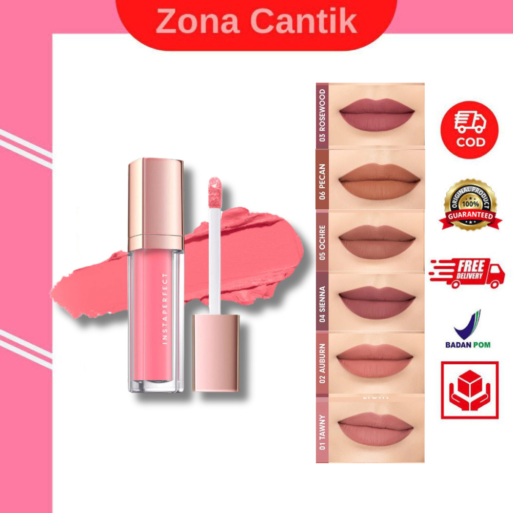 Wardah Instaperfect Suede Lip Matte - Nude Lip Cream, Cover Blurry