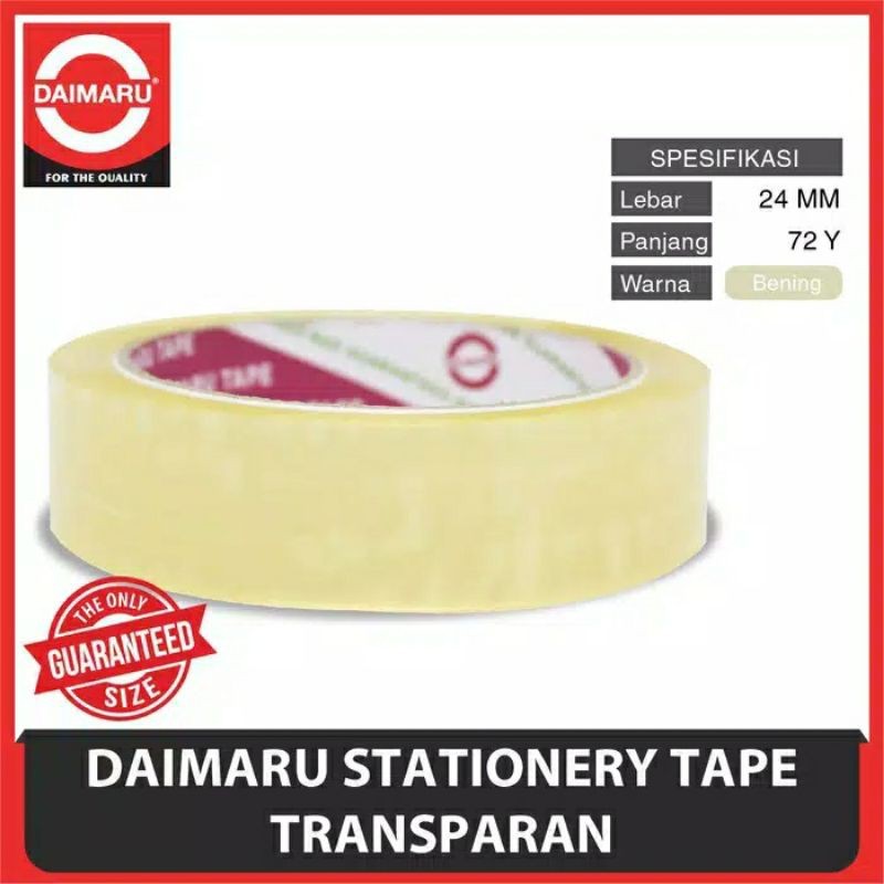 

Isolasi Selotip Daimaru Tape bening Transparan 24mm 72Yard 1Pcs saja