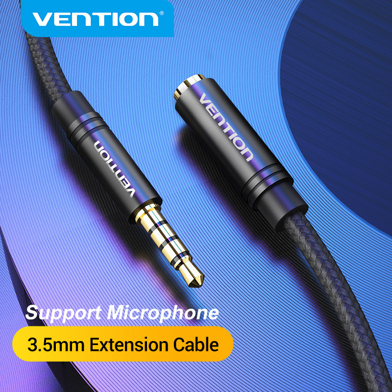 Vention Jack 3.5 Aux Extension Cable for Car Laptop Mini PC TV Xiaomi Huawei Stereo 3.5 mm Jack Head